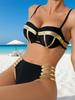 Женский европейско-американский раздельный купальник: Сексуальный бикини пуш-ап с декором горячим тиснением