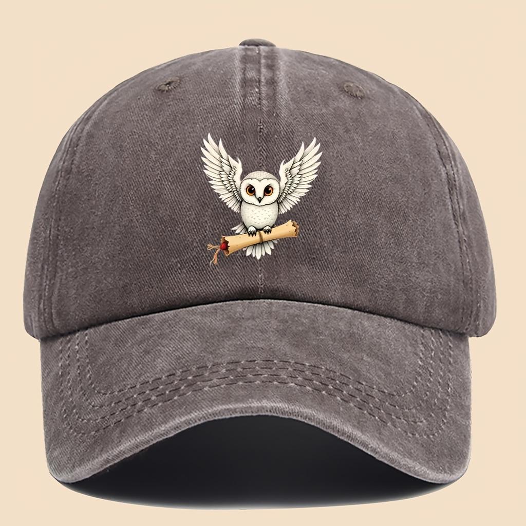 Cartoon Owl Illustration Printed Baseball Cap Fashionable Personalized Versatile Outdoor Fishing Hat