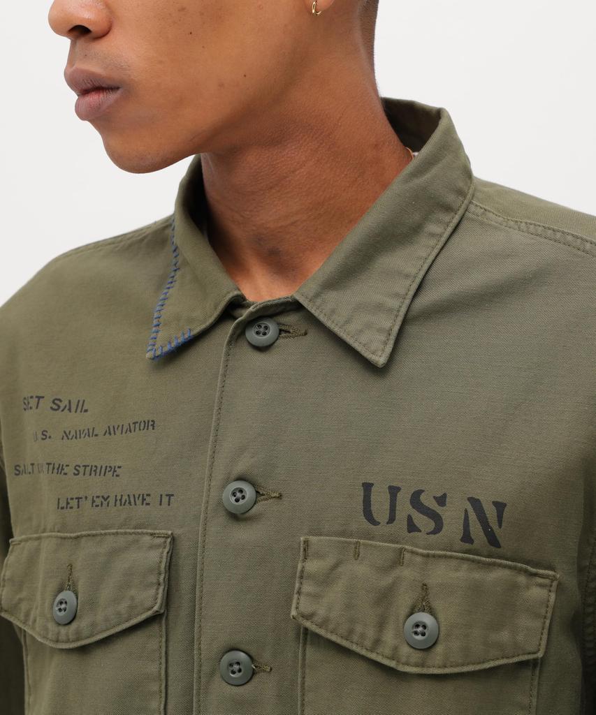 AVIREX AGED LOOK L/S UTILITY SHIRT M olive 783-6120006