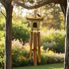 Bird Box With Wind Chimes Square Seagrass 49x15cm