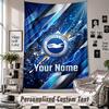 Custom Tapestry Wall Hanging, Brighton & Hove Albion Football Personalized Name Text Home Wall Decor