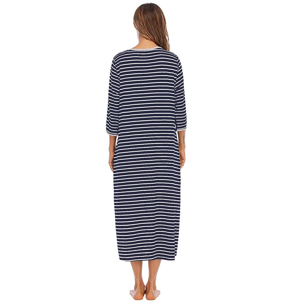 Олень Женский Халат для Беременных Пижама Родовое Платье Больничный Полосатый На Молнии Длинный Для Родов Кормления Грудным Молоком Послеродовой Ночные Сорочки