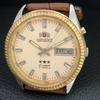 Orient КРИСТАЛЛ АВТОМАТИЧЕСКИЕ 46941 ЯПОНИЯ МУЖСКИЕ ВИНТАЖНЫЕ ЧАСЫ С КРЕМОВЫМ ЦИФЕРБЛАТОМ a703414-1