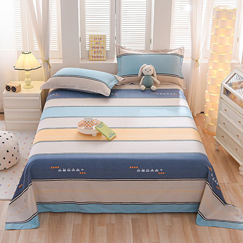 Cute Cartoon Panda Flat Sheet Kawaii Love Heart Bed Sheet Set for Girls Boys Room Decor Cotton Twin Bed Cover with 2 Pillowcase