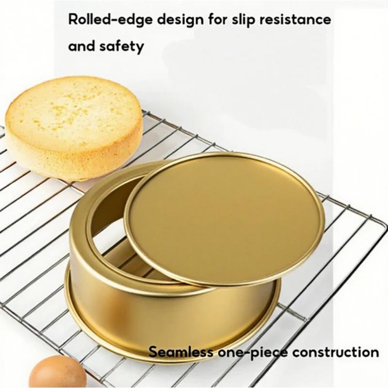 Round Cake Mold in Non-stick Aluminum Alloy with Removable Bottom Ideal for Professional Baking at Home
