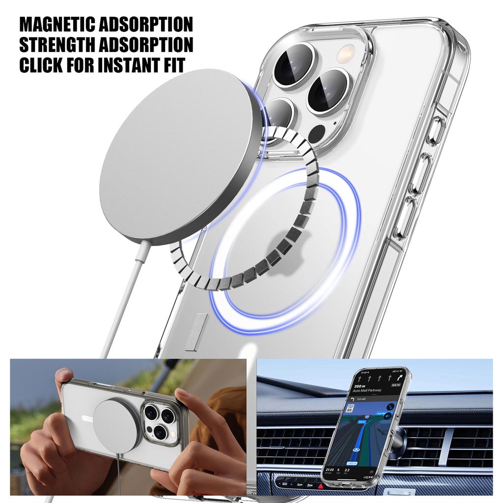 KEYSION Противоударный матовый чехол для MagSafe для iPhone 16 Pro Max Мягкий силиконовый + прозрачный чехол для задней панели телефона из поликарбоната для iPhone 16 Pro