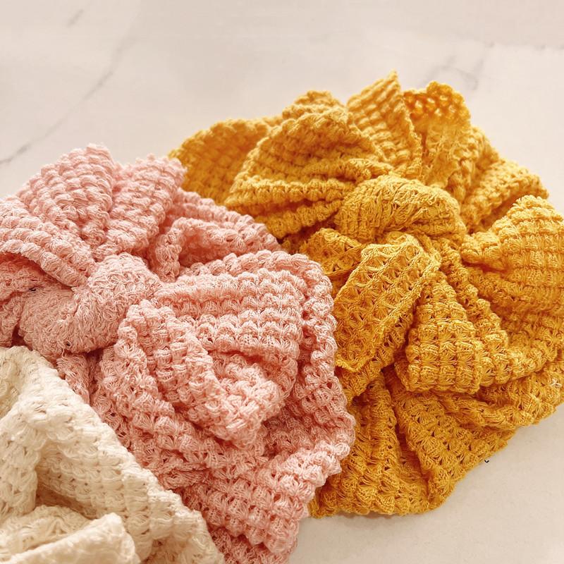 1 шт., большие вафельные вязаные банты, тюрбан для маленьких детей, повязки на голову для девочек и мальчиков, шапочки, шапки, аксессуары для волос для младенцев, детские головные уборы