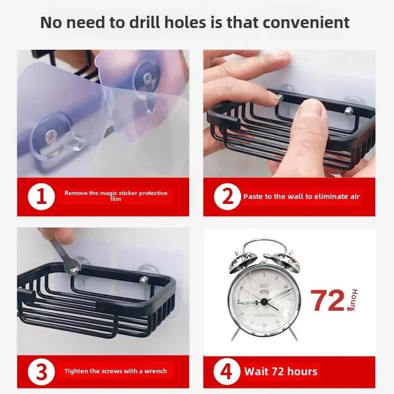 1 шт. держатель для мыльницы без дрели, настенный держатель для хранения, полый тип, мыльница, губка, аксессуары для ванной комнаты