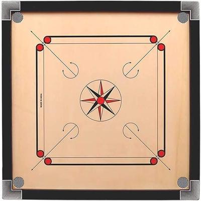 Доска для игры в карром Kid Carrom, средний размер 26"X26" дюймов, глянцевая полировка, с монетой, стикер, без порошка