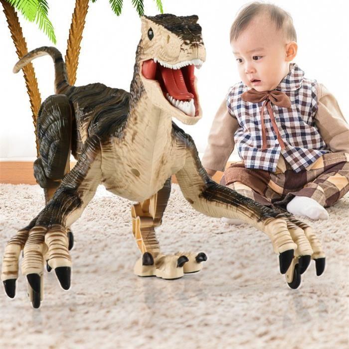 Télécommande électrique dinosaure Raptor Velociraptor jouets lumière de marche modèle Animal jeux pour enfants