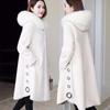 Granular Sheep Shearing Coat Women's Mid-Length Winter New Fox Fur Hooded All-In-One Faux Fur Clothing Jacket