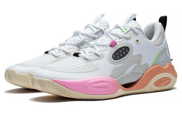Li Ning Wade ALLDAY Скользкие, Износостойкие, Дышащие Низкие Баскетбольные Кроссовки Бело-Серые ABPT007-6