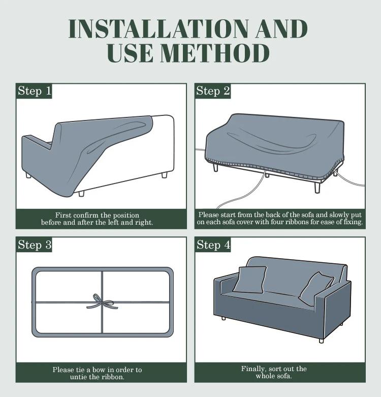 Чехол для дивана LANMOLIFE Stretch Чехлы для диванов с принтом Чехлы для диванов на 1/2/3/4 места Моющиеся чехлы для диванов с подушками Универсальные чехлы для мебели