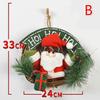 Деревянный рождественский венок Санта-Клауса, рождественское украшение в виде лозы, снеговика, куклы-лоза, венок для двери