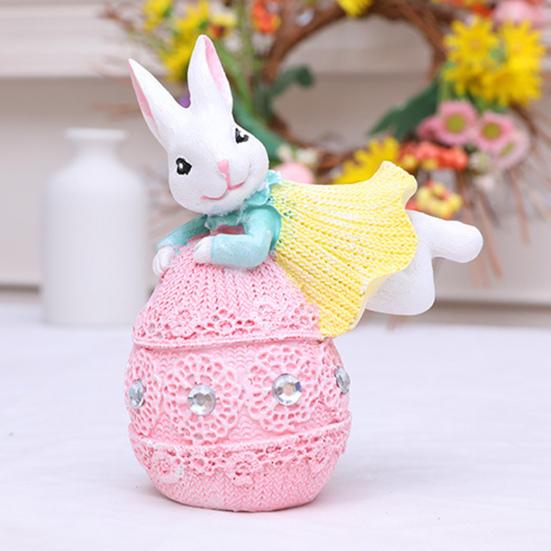 Украшения в виде пасхальных кроликов, милые расписанные вручную фигурки кроликов из смолы, переносные украшения для пасхальных яиц, Пасха