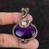 Purple Fire Labradorite Pendant Copper Wire Wrapped Pendant Handmade Copper Jewelry Rainbow Moonstone Pendant Gemstone Jewelry Gift For Mom