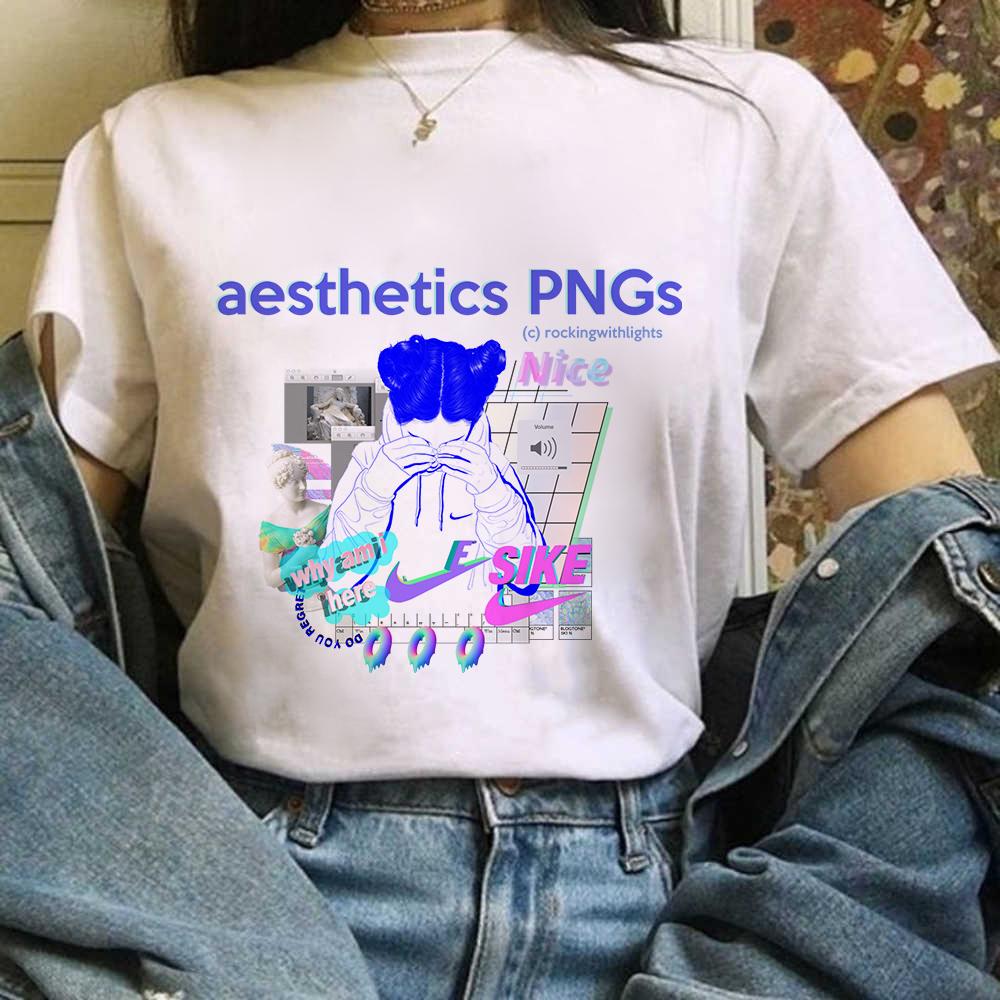 Zogankin Harajuku T Shirt Women Fun Spoof Tops Tee Japnese Anmie Character Print T Shirt 90S