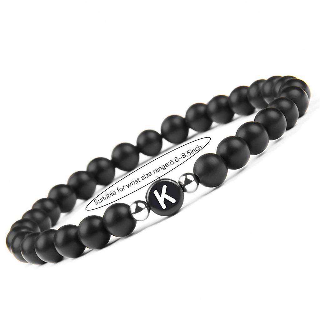 Любители писем из бисера Браслет из веревки из натурального матового агата Браслет с буквами