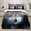Night Forest Animal Wolf Three-piece Quilt Cover 3D Digital Printing Bedding Set Bed Cover