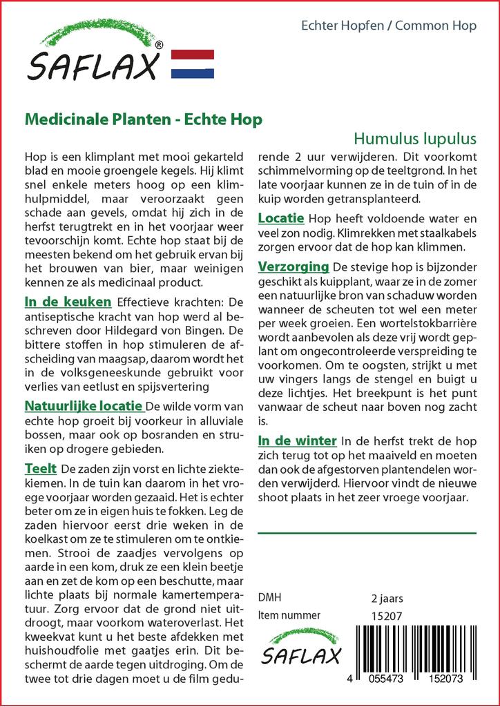 SAFLAX Garden in the Bag - Хмель обыкновенный - 50 семян - С субстратом в подходящем пакете - Humulus lupulus