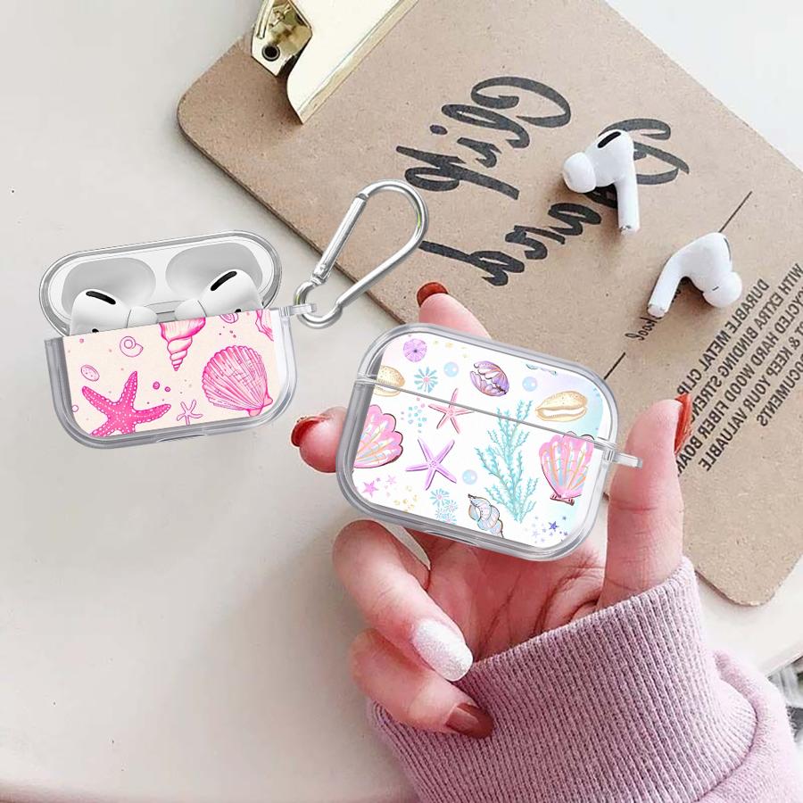 Чехол-ракушка для Airpods 2 3 1 Pro3 Pro 4 Pro2 Прозрачный чехол-обложка для наушников