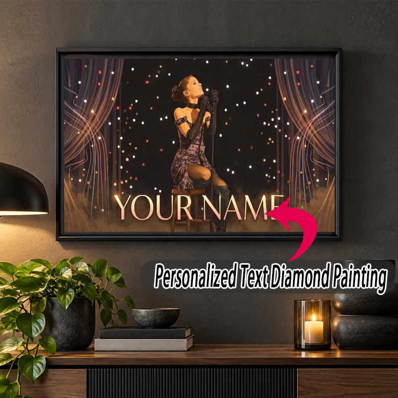Ariana Grande Custom Name Text 5D Diamond Painting Kit DIY Full Drill Diamond Art Decoration