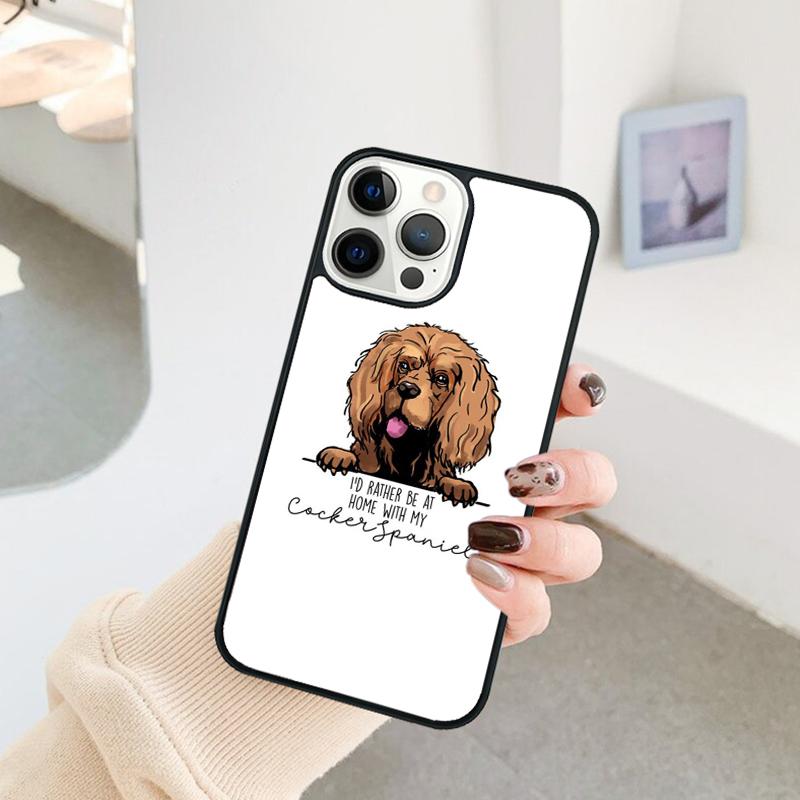 Funny Cocker Spaniel Dog Phone Case For iPhone 17 Air 16 15 14 11 12 13 Pro  MAX Plus coque Cover Shell