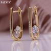 PATAYA U-образные уникальные серьги цвета розового золота с искусственным цирконом, креативные необычные серьги, женские геометрические серьги