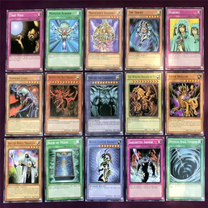 Yu-Gi-Oh Карточки в стиле аниме Голубоглазый Белый Дракон Темный Маг Exodia Obelisk Slifer Ra Yugioh DM Классический Прокси DIY Карточка Подарок для Детей