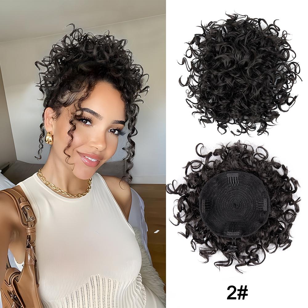 Большие вьющиеся булочки для волос, эластичный шнурок, вьющиеся грязные булочки для наращивания волос, короткие синтетические хвостики для наращивания для женщин