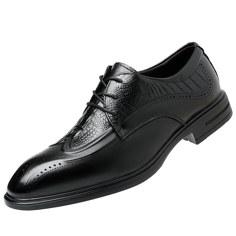 Высококачественные рабочие туфли для поездок на работу, роскошные мужские туфли с острым носком, универсальные мужские повседневные туфли из натуральной кожи со шнуровкой