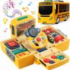 Toddlers Simulate School Bus Toy With Sound and Light Simulation Steering Wheel Driving Toy Music Education Gift For 3-5 Years