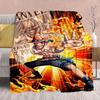 Фланелевое одеяло из аниме One Piece - Мягкое, теплое, идеально подходит для дивана, постельного белья, кемпинга, путешествий, офиса, домашнего декора -QJY