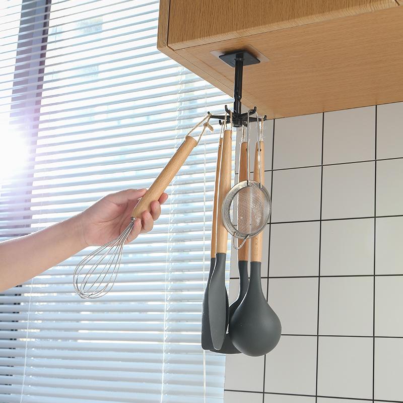 Multi-Function Rotatable Adhesive Hook for Kitchen & Bathroom Storage