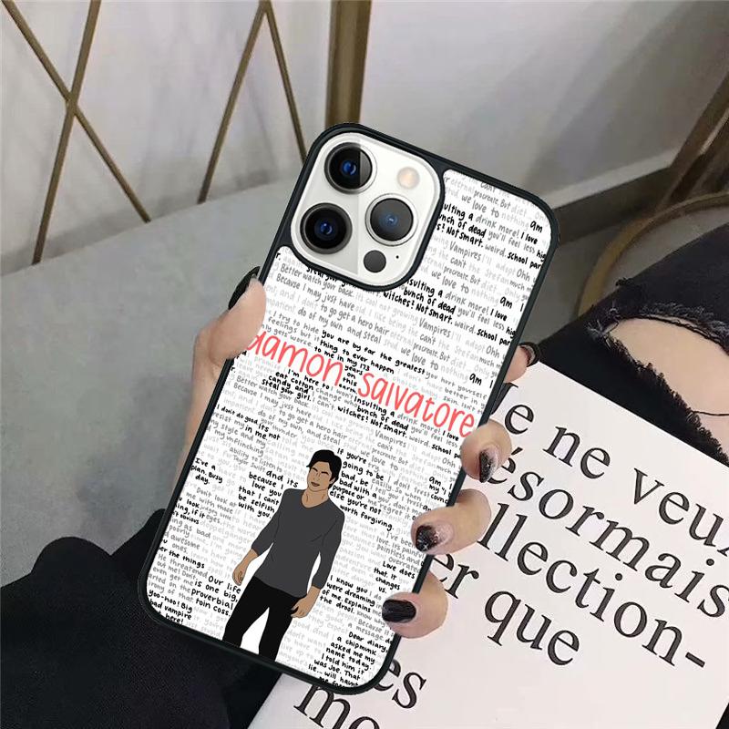 Чехол для телефона Damon Elena The Vampire Diaries Для iPhone 17 Air 16 15 14 Plus apple 16 11 12 13 Pro Ma coque