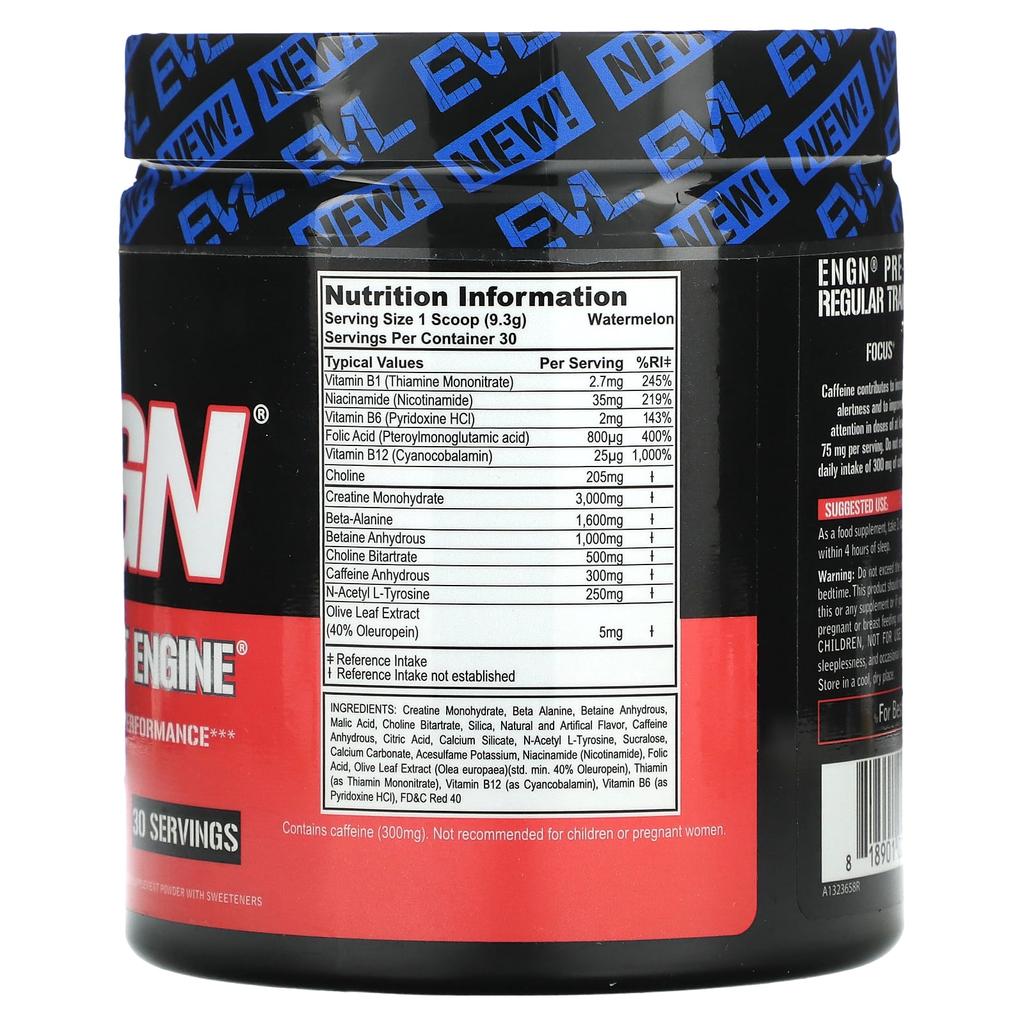 EVLution Nutrition, ENGN, Pre-Workout Supplement, Watermelon Flavor, 9.8 oz (279 g)
