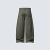 Unisex Distressed Wide Leg Denim Pants With Button Detail Side Tie Straps Casual Streetwear Trousers