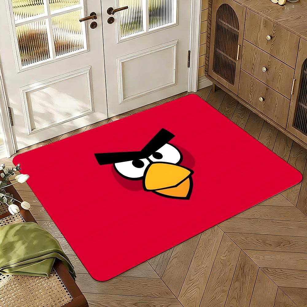 Коврик для пола с игрой Angry Birds, мягкий фланелевый, нескользящий коврик для двери в гостиную
