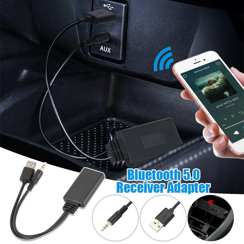 Универсальный автомобильный Bluetooth 5.0 приемник адаптер USB+3,5 мм разъем стерео аудио для автомобиля AUX динамик автомобильный музыкальный аудио приемник адаптер