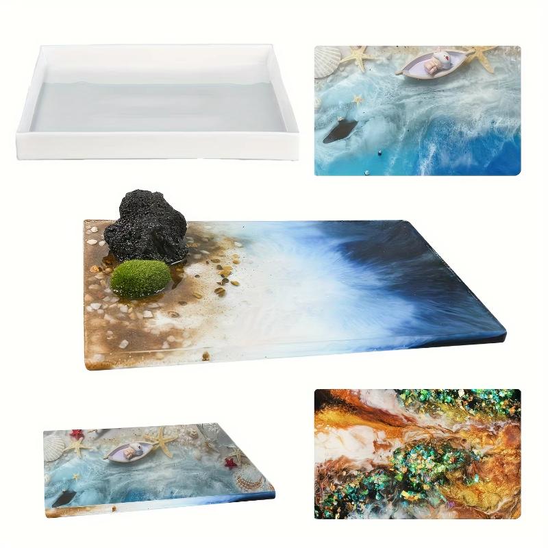 Многоразовая большая прямоугольная силиконовая форма, большая форма для стола из смолы для домашнего изготовления, паллета, форма для журнального столика из дерева и кофейного столика