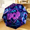 Любовь Kpop Музыкальный Фестиваль Зонт 8-спицевый для Путешествий, кемпинга, Повседневный Легкий Портативный Зонт, Незаменим для каждой семьи Подарок на Праздники