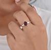 Кольцо для ношения в стопке с красным гранатом овальной огранки для женщин, Ювелирное изделие из стерлингового серебра 925 пробы, Минималистичное кольцо для повседневной носки