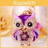 Adorable Cartoon Rhinestone Owl Keychain For Women Cute Animal Metal Keyring