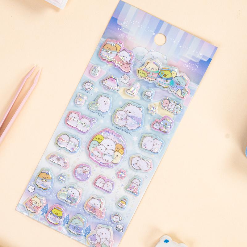 Милые 3D стикеры Sumikko Gurashi 2 шт. - Объемный декор для скрапбукинга, DIY-журнала, школьных принадлежностей и подарков
