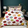Top Doughnut Duvet Cover Colorful Tie Dye Qulit Cover Boy Gift Girly Cute Sweet Multicolor Dessert Food Polyester Bedding Set