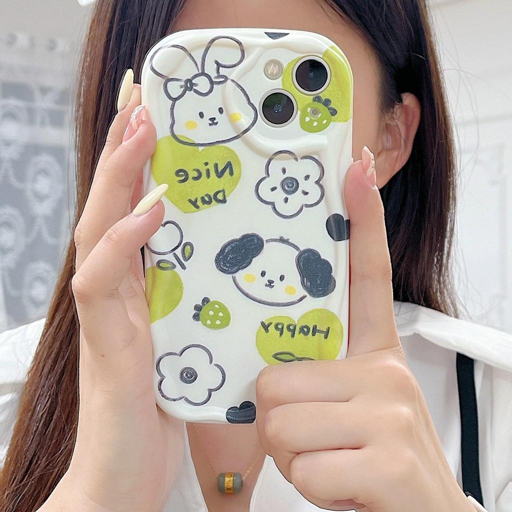 Cute Silicone Case for Tecno Spark 8C iPhone 15 14 Samsung A54 A34 Xiaomi Redmi Note 12 11 Pro Funda Cartoon Puppy Tulip Flower Cover Soft TPU Bumper