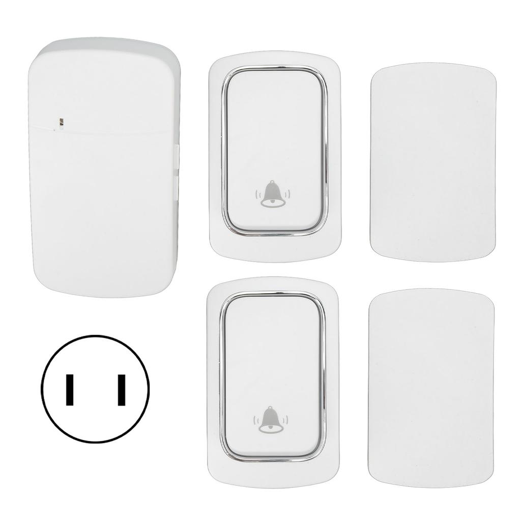 Self Powered Doorbell Set 2 Transmitter Long Range 38 Ringtones Battery Free for Home Villa AC