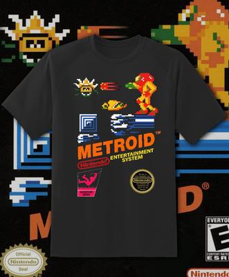 Metroid Nes Обложка Коробки Ретро Игровая Футболка Для Подростков и Взрослых S-6XL! Быстрый корабль!