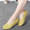 Women's Hollow Out PU Leather Shoes Breathable Shallow Mouth Loafers Casual Slip On Comfortable Walking Shoes