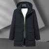 Dibinze Мужская зимняя куртка большого размера с отстегивающимся капюшоном и утеплителем